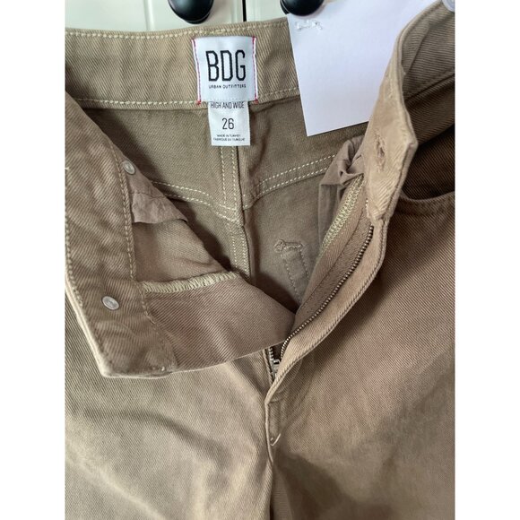 BDG Urban Outfitters Women's High & Wide Jeans Sz 26 Beige Green New - Picture 6 of 11